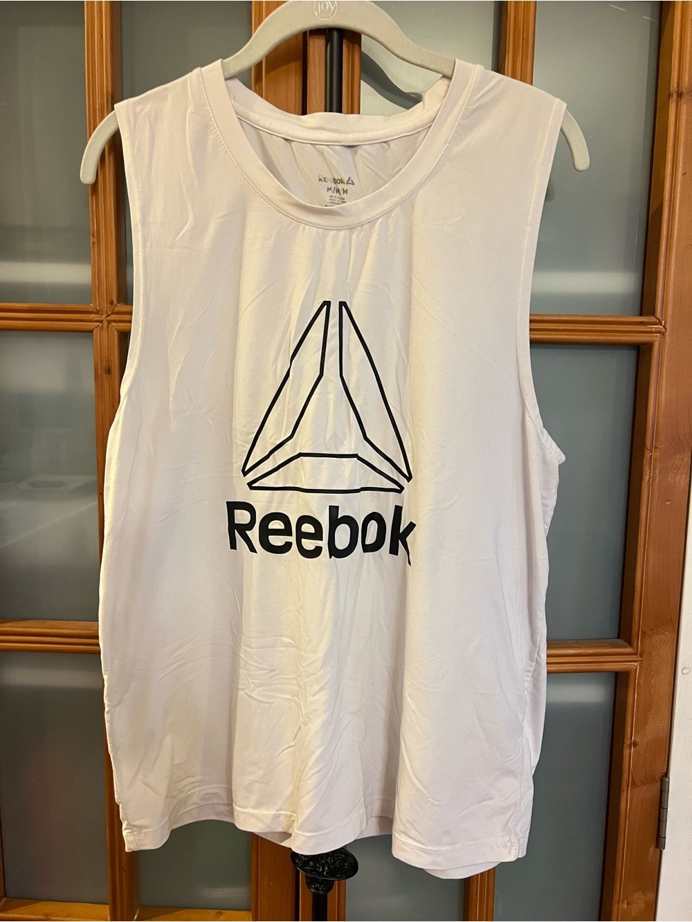 Reebok White Sleeveless Logo Tank